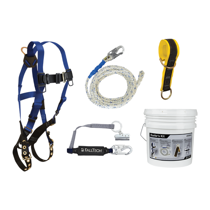 Falltech 9103JK Roofer's Kit with 6' Pass-trough Anchor and Trailing Rope Adjuster