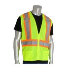 PIP 302-0600DLY ANSI Type R Class 2 Lime Yellow Two-Tone Mesh Vest with D Ring Access