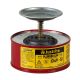 Justrite 10108 Steel Plunger Dispensing Can, Perforated Pan Screen Serves as Flame Arrester, Red-1 Quart