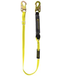 Guardian Fall Protection 01285 4' - 6' Adjustable Shock Absorbing Lanyard with Steel Snap Hooks