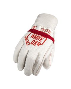 North Star 1016 White OX 10oz Canvas Elastic Wrist Red Band Gloves