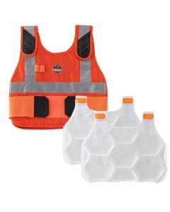 Ergodyne 6215 Chill Its Premium FR Phase Change Cooling Vest with Rechargeable Ice Packs