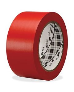 3M 764 General Purpose Vinyl Tape, Red, 2 in x 36 yd, 5 mil, Case of 24 Rolls