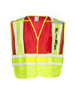 Kishigo 8052BV Lime/Red 200 Series Public Safety Vests - Fire