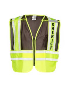 Kishigo 8054BV Lime/Brown 200 Series Public Safety Vests - Sheriff