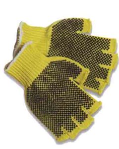 MCR 9369 Safety Cut Pro 7 Gauge DuPont Kevlar Shell Fingerless Cut Resistant Work Gloves PVC Dots on 2 sides