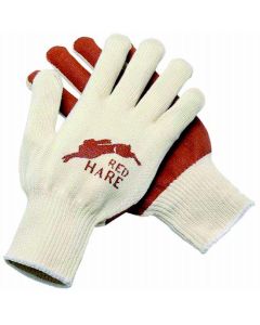 MCR 9670 Safety Red Hare 10 Gauge 100% Natural Cotton Shell Red Nitrile Coated Palm Work Gloves