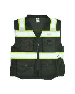 Kishigo B500 Enhanced Visibility Black/Lime Professional Utility Vest
