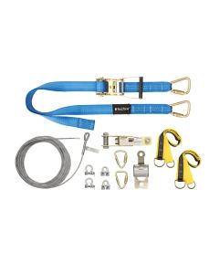Falltech 60260AR SteelGrip Plus Temporary 60' Cable HLL System with Web Pass-through Anchors