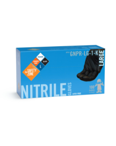 The Safety Zone GNPR-1K  Powder Free Black Nitrile Gloves