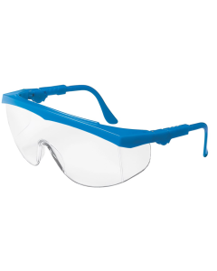 MCR TK120 Blue Safety Glasses with Clear Lens and Built on Side Shields
